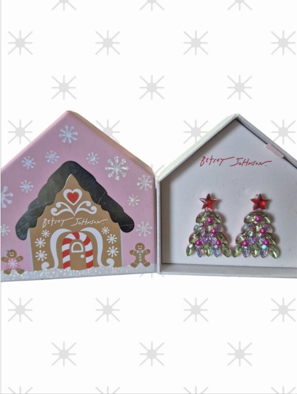 Betsey Johnson Holiday Whimsy Christmas Tree Drop Earrings